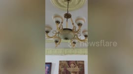 Chandelier shakes as magnitude 6.2 earthquake hits Indonesia