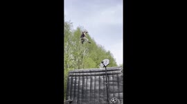 Rollerblader nails basketball dunk after jumping off huge ramp