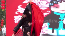 Actors Perform Chuan Ju Bian Lian in Sichuan Opera in Yichang, China