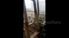 Pouring rain hits San Francisco, CA, USA