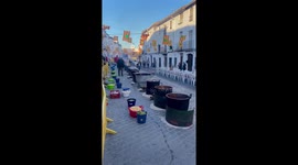 Feeding the town for free! Stew festival in Spanish town, with huge stew pots cooking on the street! Video no 8