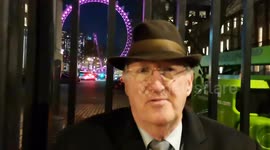 Irish Jim Curran against the strike bill, London, UK