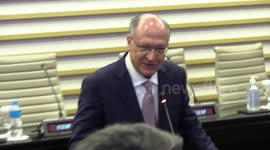 Vice-President Geraldo Alckmin speaks at the Fiesp board meeting in São Paulo, Brazil