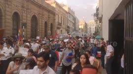 Protest against Dina Baluarte government policy in Lima, Peru