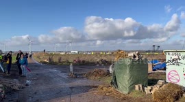 Machinery arrives in the Lützerath, Germany for coal mining