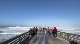 Pier Closer High Surf Bomb Cyclone California