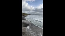 Coastline after Bomb Cyclone hits California Coast on MLK