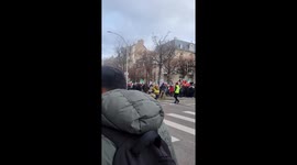 Iranians protest in front of the European Parliament to list the IRGC as a terrorist organization.