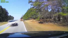 Brutal Accident: Car Loses Control After Crashing Into a Trailer Truck