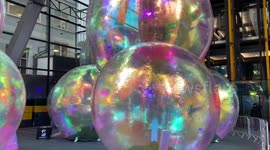 Giant iridescent bubbles appear in London