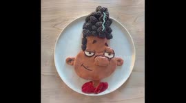 Food artist creates Gerald from 'Hey Arnold!' using dough and fruit