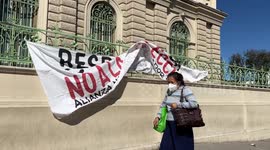 Salvadorians march to protest against policies of the Bukele government