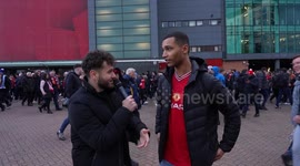 We ask Manchester United fans after the Manchester derby at Old Trafford if they have a message for Manchester City