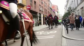 Procesion de mascotas en Madrid, España  para ser bendecidas
