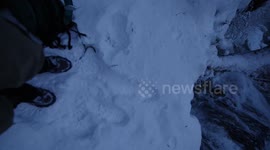 Steelhead Falls freezing over, Located in Mission BC near Hayward Lake