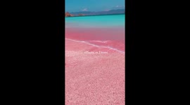 Drone captures spectacular pink beach in Indonesia