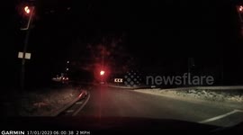 Dashcam shows reckless UK driver spin out of control on icy roads narrowly avoiding oncoming traffic
