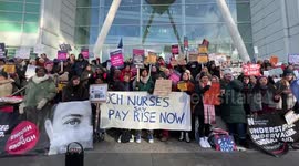 Nurses protest outside the University College hospital, claps don’t pay the bills
