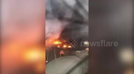 Ukraine helicopter crash: Flames and smoke engulf residential area