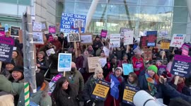 Nurses protest outside the University College hospital, claps don’t pay the bills