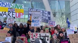 Huge crowds march in support of nurses strikes and NHS