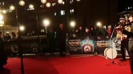 Music legend Sir Brian May with his wife Anita Dobson arrive at the Cirque Du Soleil Kurios Press Night
