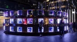 One of the amazing light artworks in this year's Canary Wharf Winter Lights Festival was Emergence By This Is The Loop. This amazing artwork attracted curious onlookers.