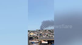 Helicopters destroyed as fire rips through airport in Brazil