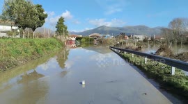 Heavy rains that hit Italy's Campania region caused Volturno river to overflow