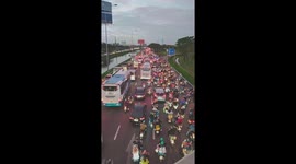 Tens of thousands of people move to their hometowns to welcome the new year during the traditional Tet holiday in Vietnam