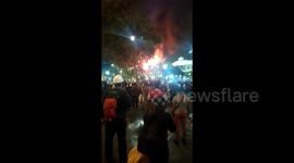 Peru: Fire Breaks Out Atop Building At Plaza San Martin In Lima During “Toma De Lima” Protests 2