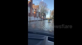 UK: Water Main Burst Causes Flooding In Chiswick, London