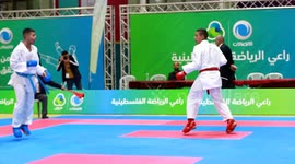 Palestinian youths from the West Bank and the Gaza Strip, participate together for the first time in the martial arts tournament Palestine Karate Championship, in Gaza City