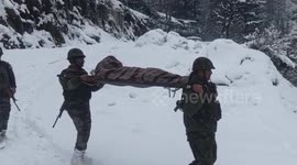 Heroic footage shows 80-year-old evacuated by Indian army amid heavy snowfall
