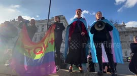 Protest outside Downing Street as UK government blocks Scotland's gender reforms