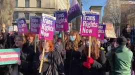 Trans rights protest outside Downing Street