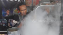 Popular 'dragon's breath' snack made from liquid nitrogen in Indonesia facing concerns due to health risks