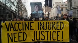 Covid vaccine protesters throw white roses at Downing Street for the bereaved and injured