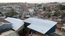 View of the Kibera slum in Nairobi, Kenya