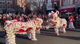 Thousands of people watch the Chinese New Year Parade 2023 in London