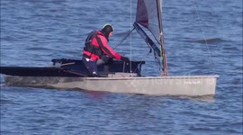 Sunny but cold weather for hardy sailors in Kent, UK