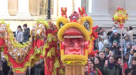 Spectacular dragons and lions entertain thousands at London's Chinese New Year parade
