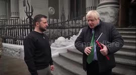 Volodymyr Zelenskyy meets with Boris Johnson in Ukraine