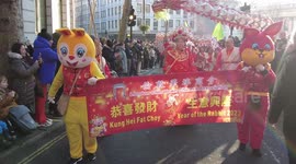 Thousands gather in London's Trafalgar Square for Chinese New Year parade