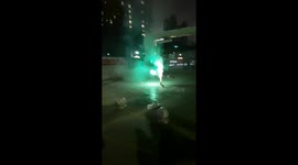 Incredible Fountain of Fireworks was Lighted In The Streets In Chinese New Year