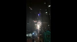 Exciting Chinese Fireworks In New Year Eve by Local People In The Streets