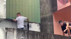 Five French tourists grilled by police for free running across homes in Thailand