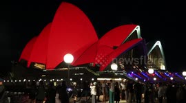Sydney Opera House turns red for Chinese New Year, Australia
