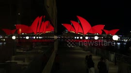 Sydney Opera House turns red for Chinese New Year, Australia