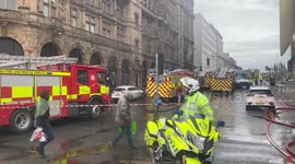 Firefighters tackle blaze that broke out at Jenners building in Edinburgh, Scotland